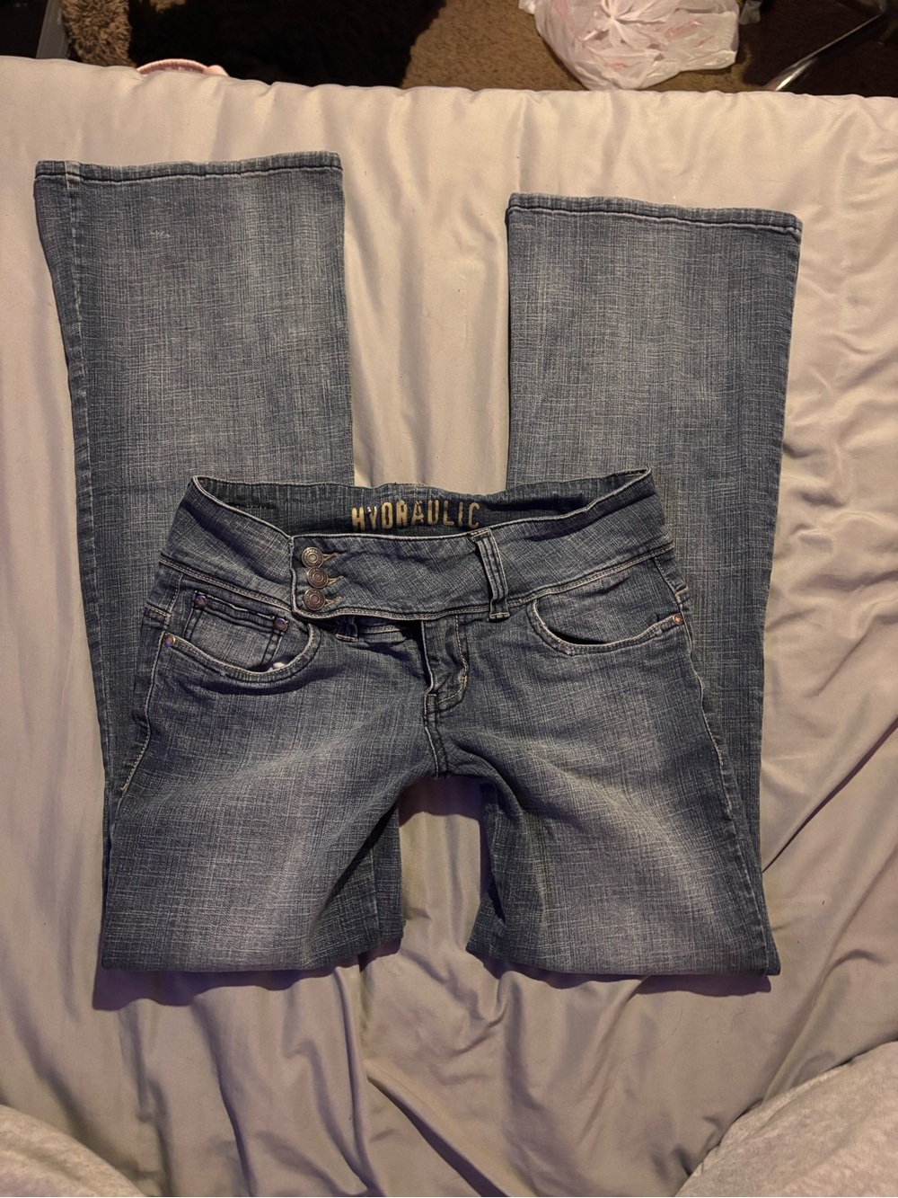 Y2K 2000’s Hydraulic Low rise bootcut Women's Light Blue Denim Jeans